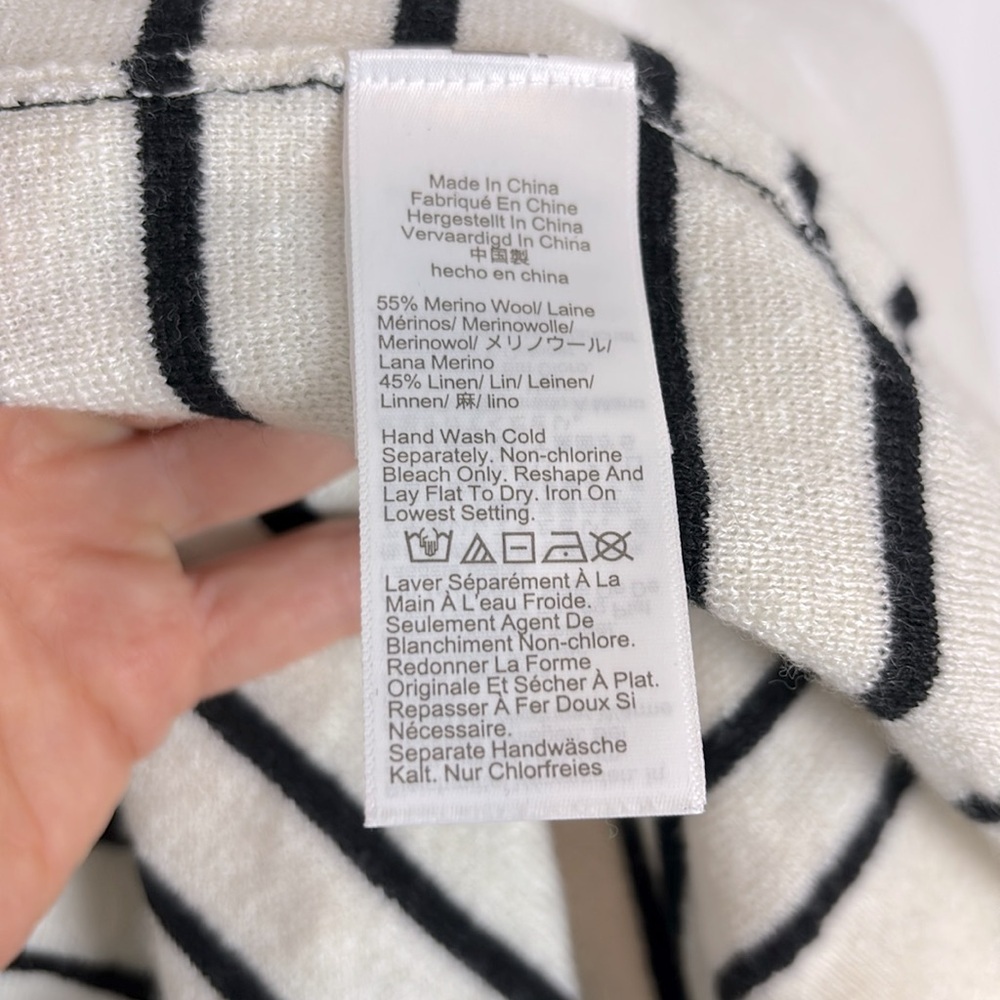 J.CREW Reimagined Striped Cropped Tank – Merino Wool & Linen Blend - Picture 8 of 10